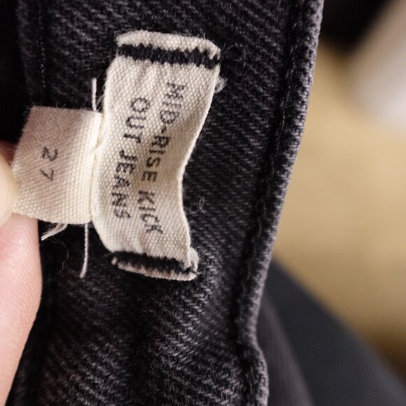 Madewell Mid-Rise Kick Out Jeans Women’s 27 Black Washed Stretch Denim 27” - Picture 11 of 12